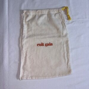 Cult Gaia Dust Bag OS Cream Excellent Cotton Drawstring Logo Storage Pouch